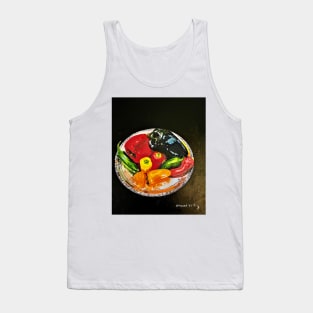 Assorted Peppers on a Silver Platter Tank Top